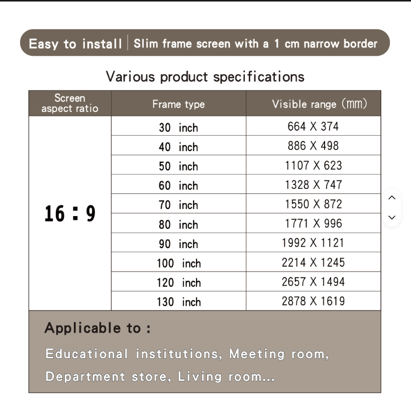 100-Inch PET Crystal ALR Fixed Frame UST Projector Screen