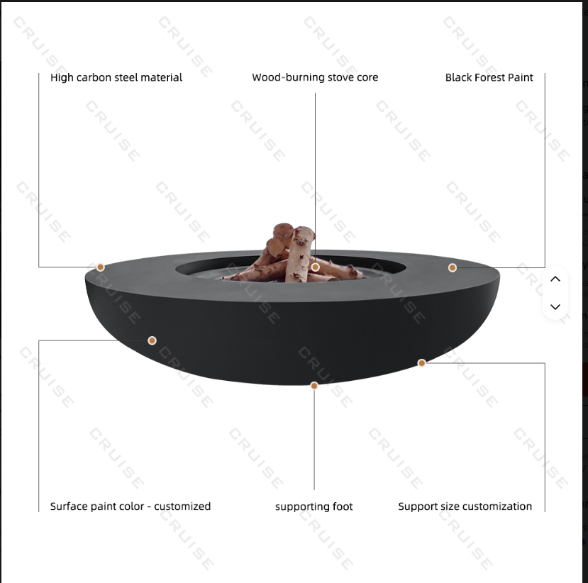 1000mm Round Stainless Outdoor Fire Pit Table