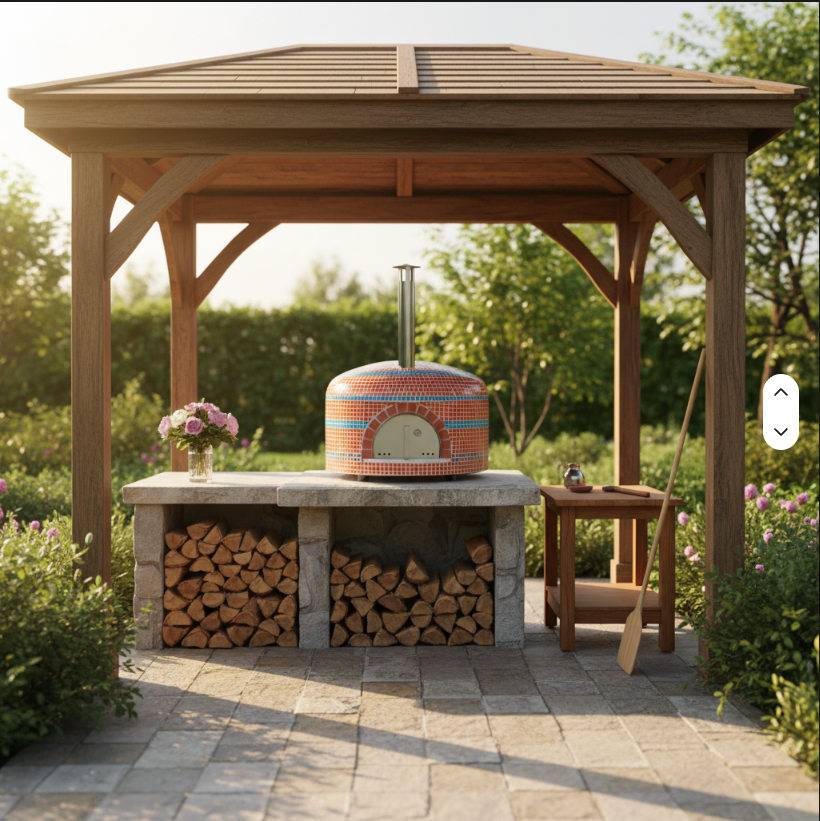 Wood-Fired Ceramic Outdoor Pizza Oven