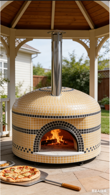 Wood-Fired Ceramic Outdoor Pizza Oven