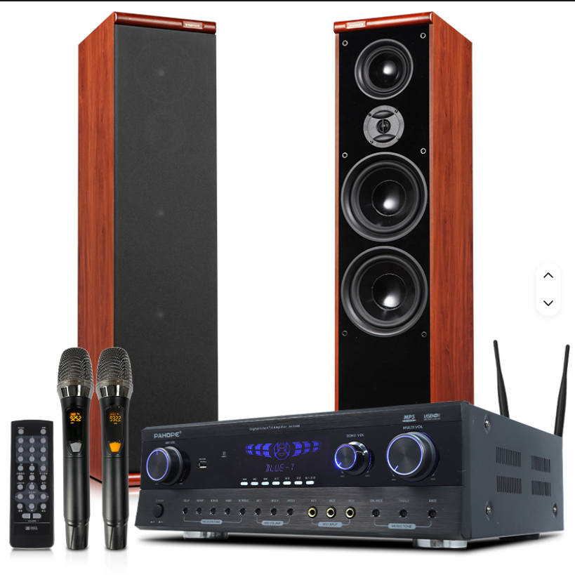 Dual 8-Inch Wooden Floor Tower Speaker Pair