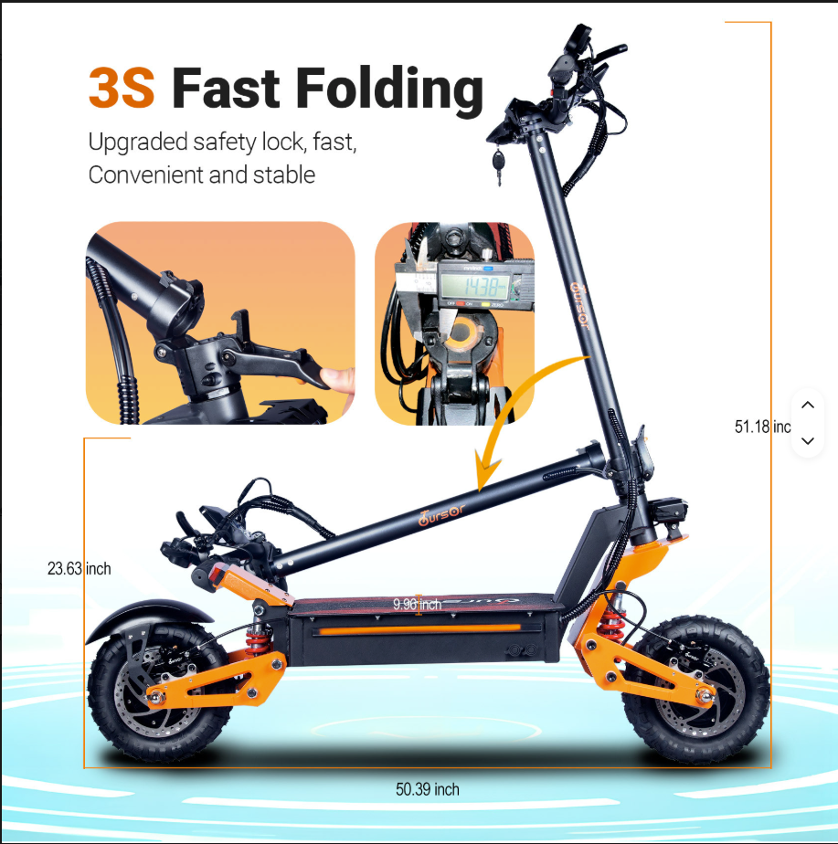 3000W Dual-Motor Foldable Fat-Tire Adult Electric Scooter